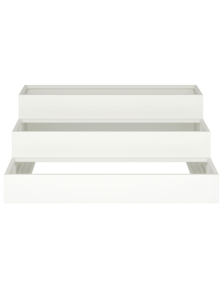 Fioriera da Giardino 3 Livelli 90x90x35 cm Acciaio Bianco