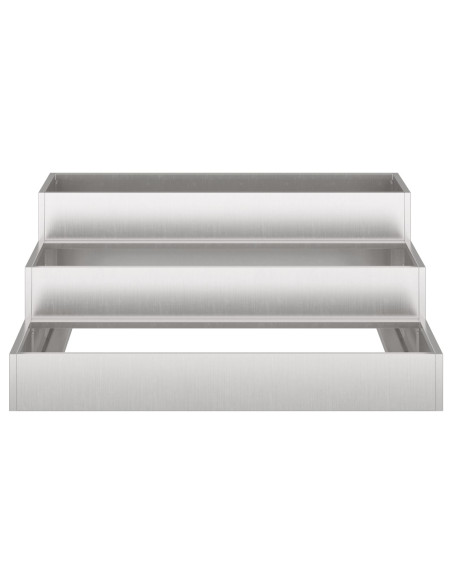 Fioriera da giardino  a 3 livelli 90x90x35 cm in acciaio inox