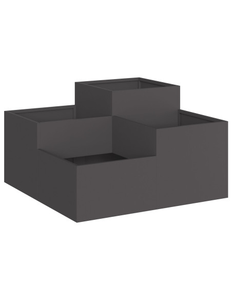 Fioriera da Giardino 80x80x48 cm Acciaio Nero