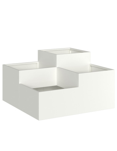 Vaso da giardino Bianco 80 x 80 x 48 cm Acciaio