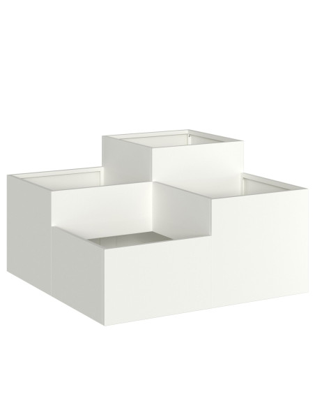 Fioriera da Giardino 80x80x48 cm Acciaio Bianco