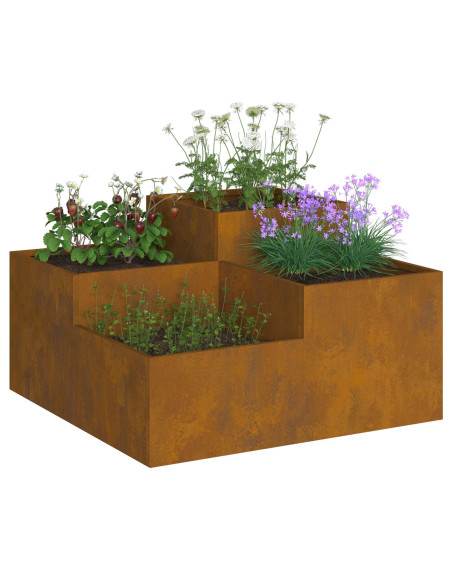 Fioriera da Giardino 80x80x48 cm in Acciaio Resistente