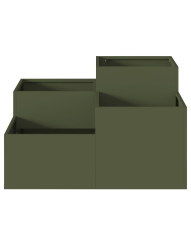 Vaso da giardino Oliver verde 100 x 100 x 48 cm Acciaio