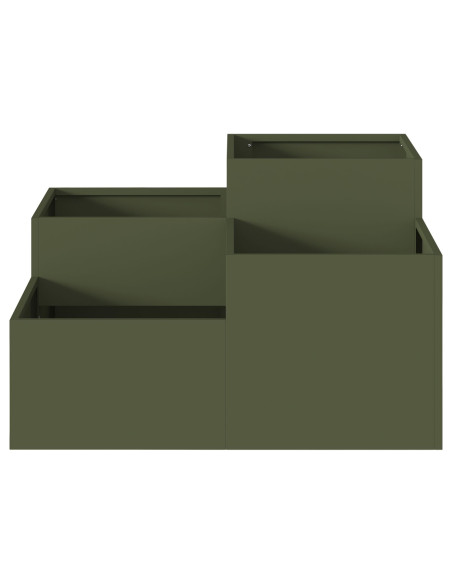 Piantana da Giardino  100x100x48 cm Verde Oliva Acciaio
