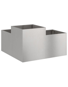 Vaso da giardino Argento 100 x 100 x 48 cm Acciaio inossidabile