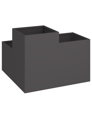 Vaso da giardino Nero 80 x 80 x 60 cm Acciaio