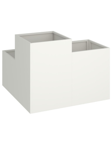 Vaso da giardino Bianco 80 x 80 x 60 cm Acciaio