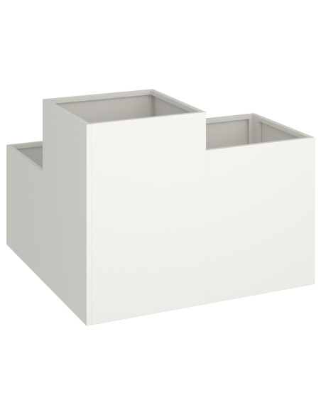 Fioriera da Giardino 80x80x60 cm Acciaio Bianco
