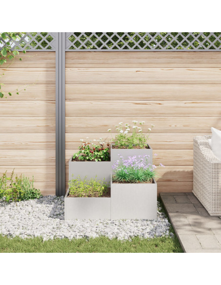 Vaso da giardino Argento 80 x 80 x 60 cm Acciaio inossidabile