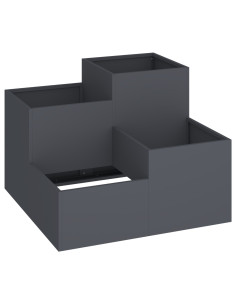 Vaso da giardino Antracite 100 x 100 x 60 cm Acciaio