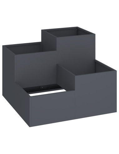 Vaso da giardino Antracite 100 x 100 x 60 cm Acciaio