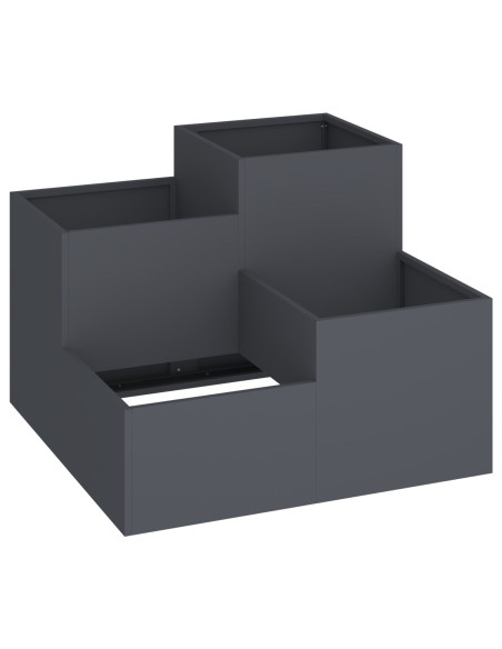 Vaso da giardino Antracite 100 x 100 x 60 cm Acciaio