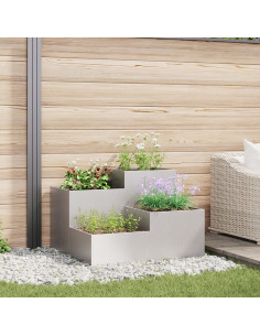 Vaso da giardino Argento 100 x 100 x 60 cm Acciaio inossidabile