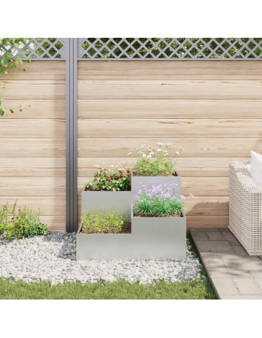 Vaso da giardino Argento 100 x 100 x 60 cm Acciaio zincato