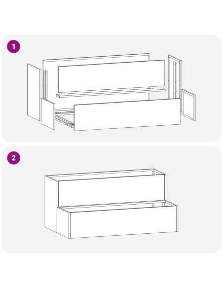 Vaso da giardino Nero 100 x 60 x 45 cm