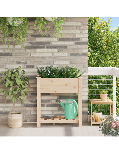 Vaso da giardino con lo scaffale Beige 71 x 37 x 76,5 cm
