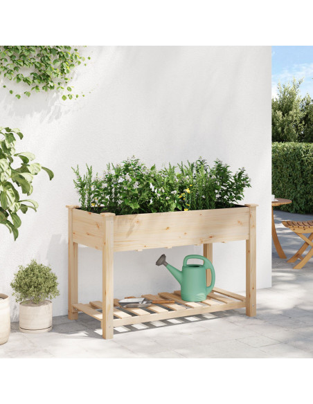 Fioriera da Giardino con Mensola 115x59x76 cm in Legno Massello di Pino