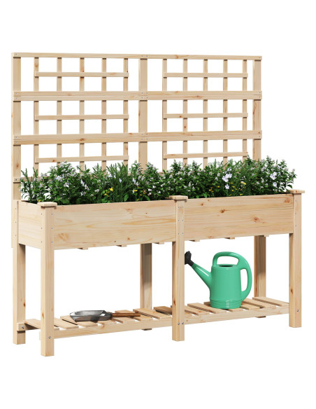 Vaso da giardino con lo scaffale Beige 161 x 46 x 152,5 cm