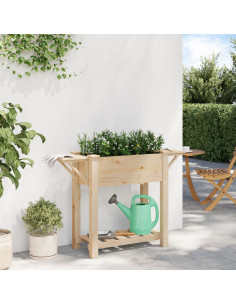 Vaso da giardino con lo scaffale Beige 111 x 37 x 76,5 cm