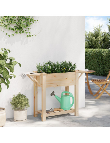 Vaso da giardino con lo scaffale Beige 111 x 37 x 76,5 cm