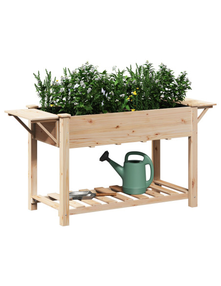 Vasca da giardino  con ripiani 155x59x76 cm in legno massello di abete