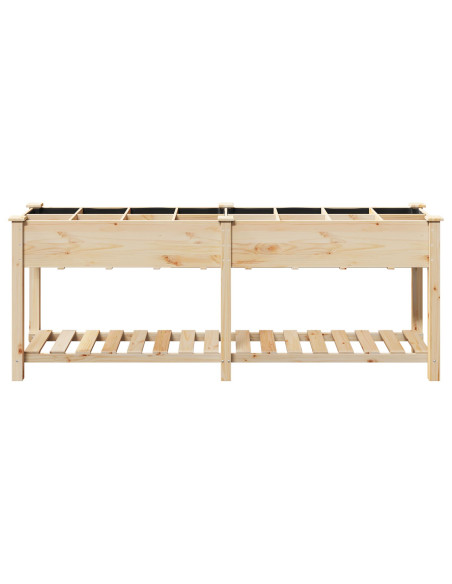 Fioriera da Giardino con Griglie 203x53x76 cm Legno Massello di Abete