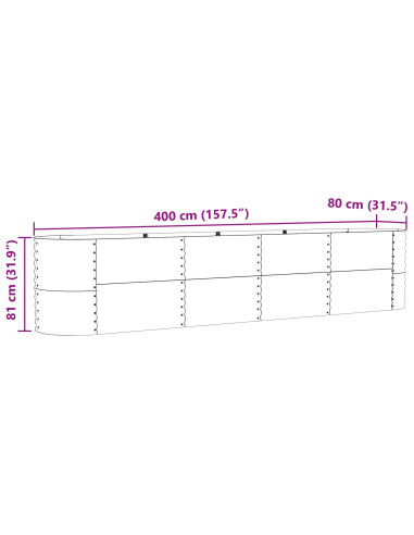 Letto Rialzato Verde 400 x 80 x 81 cm Acciaio