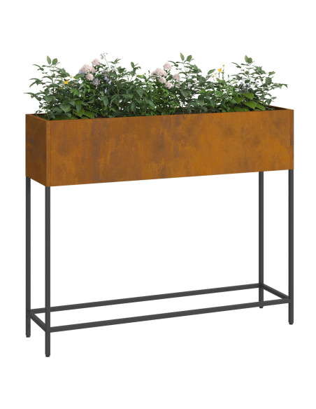 Fioriera da Giardino Rialzata  100x26x82 cm Acciaio Resistente