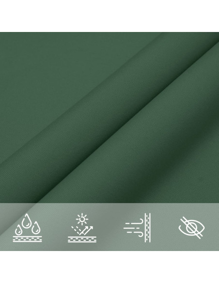 Parasole a Vela Oxford Rettangolare 3x4,5 m Verde Scuro