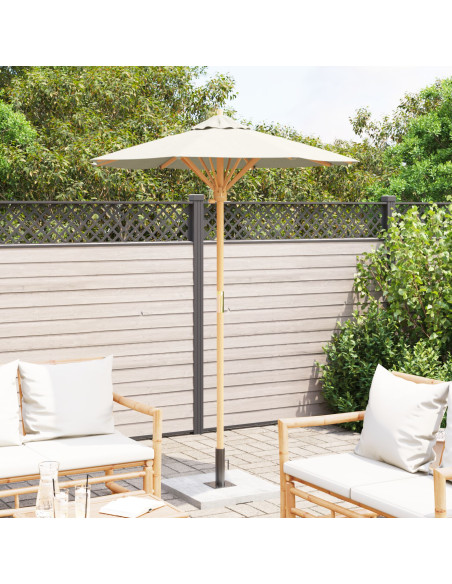 Ombrellone da Giardino Bianco Panna 150x210 cm in Bamboo
