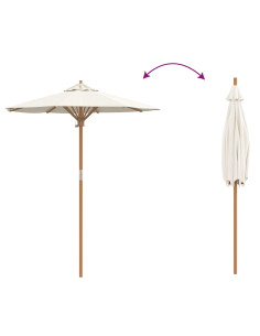 Ombrello da giardino Bianco Crema Ø 270 x 260 cm Bambù