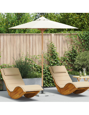 Ombrello da giardino Bianco Crema Ø 270 x 260 cm Bambù