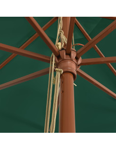 Ombrellone da Giardino con Palo in Legno Verde 400x273 cm