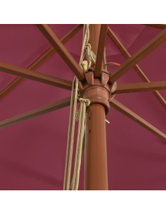 Ombrellone da Giardino con Palo Legno Rosso Bordeaux 400x273 cm