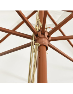 Ombrellone da Giardino con Palo in Legno Sabbia 400x273 cm