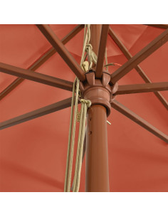 Ombrellone da Giardino con Palo in Legno Terracotta 400x273 cm