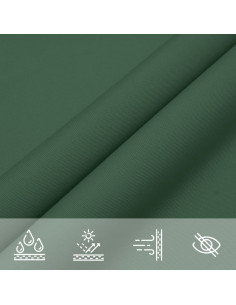 Parasole a Vela Oxford Rettangolare 6x7 m Verde Scuro