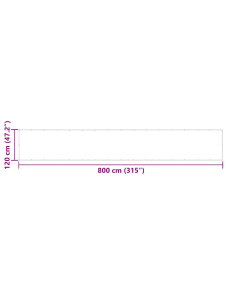 Paravento per Balcone Striscia Gialla e Bianca 120x800 cm