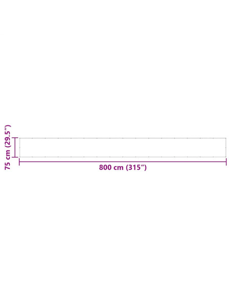Paravento per Balcone Striscia Gialla e Bianca 75x800 cm