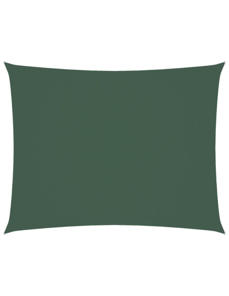 Parasole a Vela Oxford Rettangolare 3x4,5 m Verde Scuro