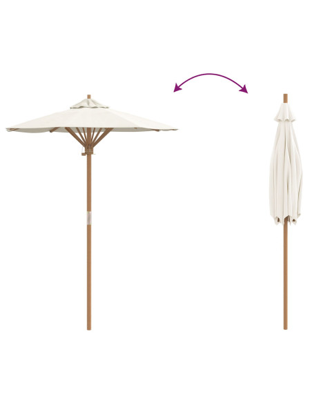 Ombrellone da Giardino Bianco Panna 150x210 cm in Bamboo