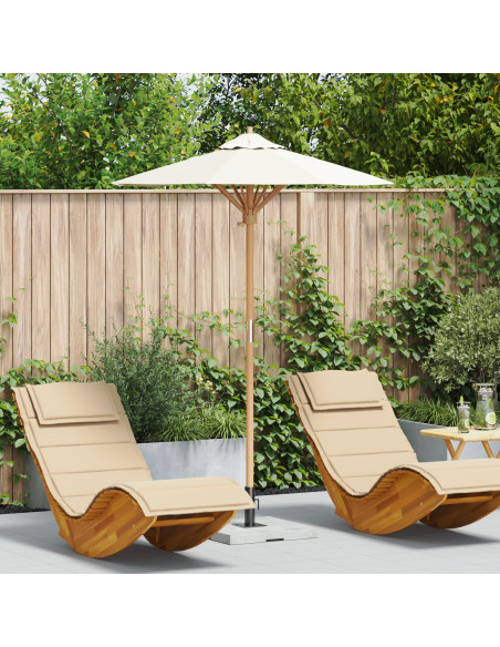Ombrellone da Giardino Bianco Panna 150x210 cm in Bamboo