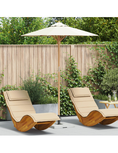 Ombrello da giardino Bianco Crema Ø 270 x 260 cm Bambù