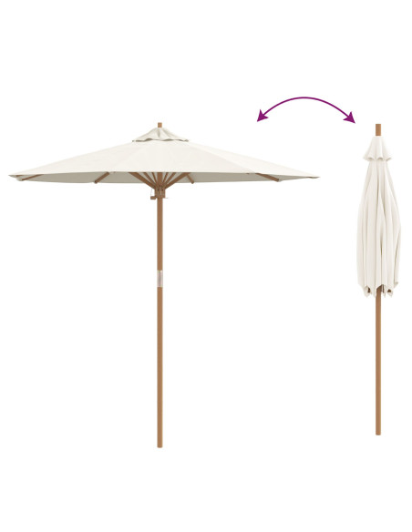 Ombrellone da Giardino Crema Bianca 217x230 cm in Bambù
