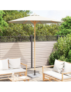 Ombrello da giardino Bianco Crema Ø 270 x 260 cm Bambù 2