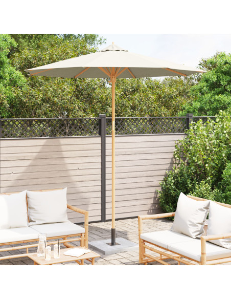 Parasole da Giardino  Bianco Panna 240x260 cm in Bambù