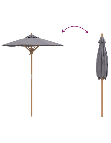 Ombrello da giardino Grigio scuro Ø 270 x 260 cm Bambù