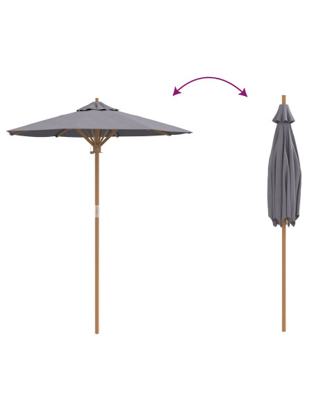 Parasol da giardino  Grigio scuro 180x230 cm in Bambù
