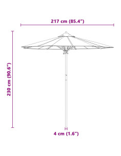 Ombrello da giardino Grigio scuro Ø 270 x 260 cm Bambù 2