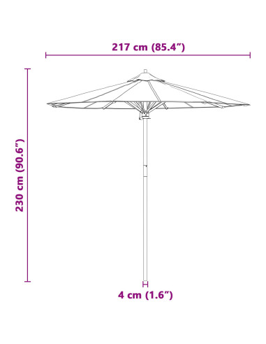 Ombrello da giardino Grigio scuro Ø 270 x 260 cm Bambù